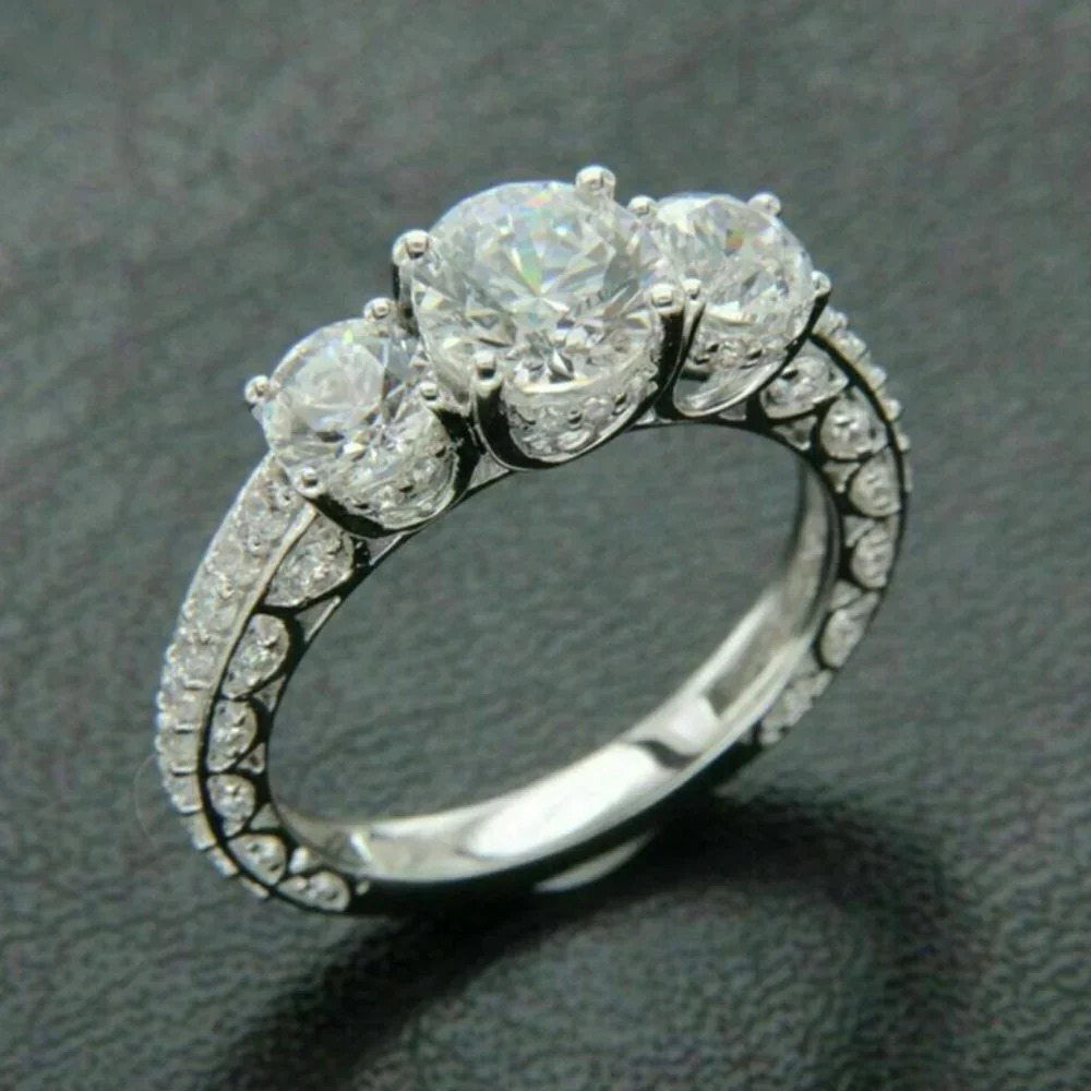 ✨925 Silver Plated Round Cut CZ Eternity Ring for Women, MARR9412